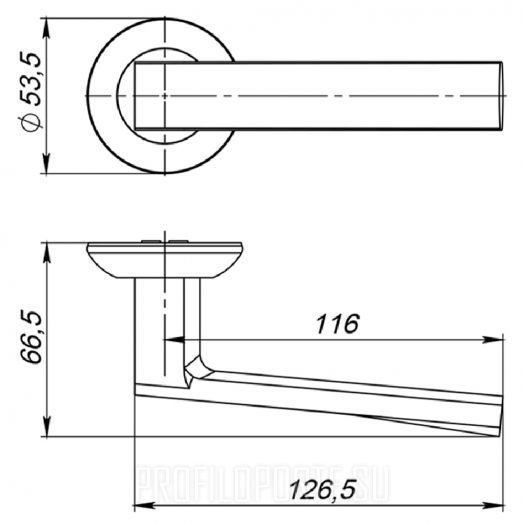 размеры ручки Ajax JR ERGO - схема